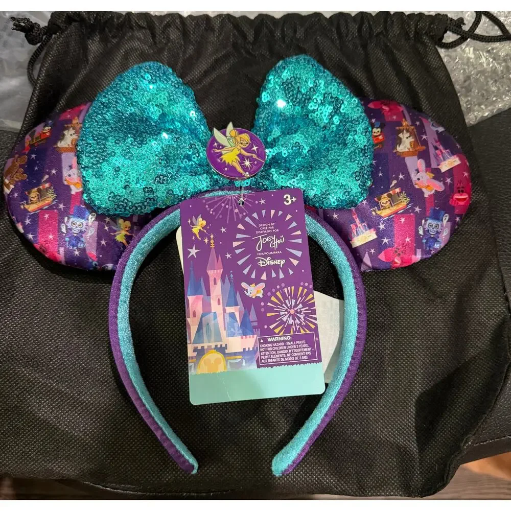 Disney Parks Joey Chou Icons Attractions Tinkerbell Ears NWT